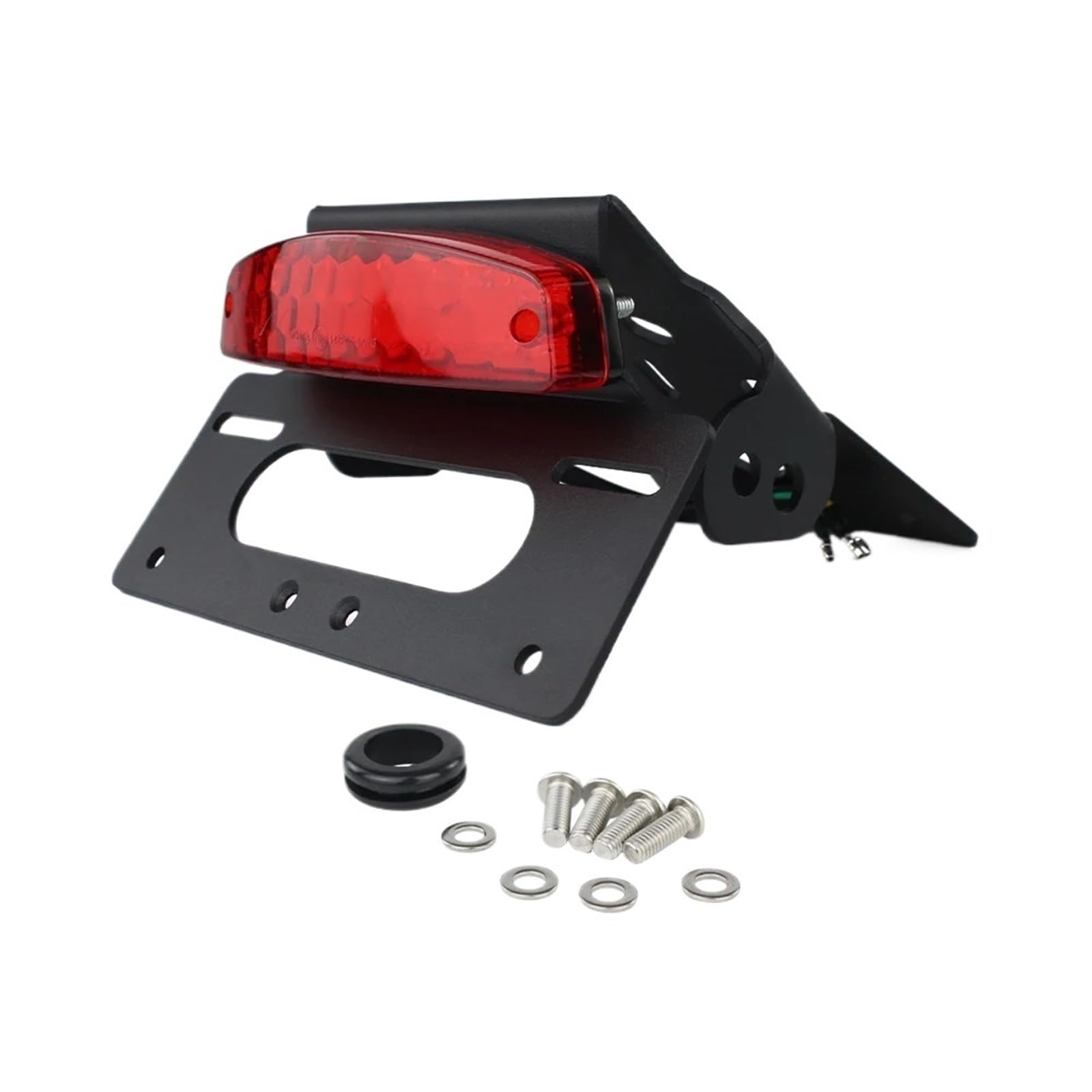 Kennzeichenhalter Motorrad-Kennzeichenhalter passend für Suzuki GSX-8S 2023–2024 GSX-8R 2024 GSX8R Fender Eliminator mit LED-Heckflosse Nummernschild Rahmen(Red) von CQJJXKYC