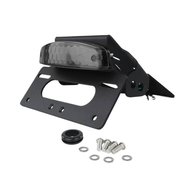 Kennzeichenhalter Motorrad-Kennzeichenhalter passend für Suzuki GSX-8S 2023–2024 GSX-8R 2024 GSX8R Fender Eliminator mit LED-Heckflosse Nummernschild Rahmen(Smoke) von CQJJXKYC