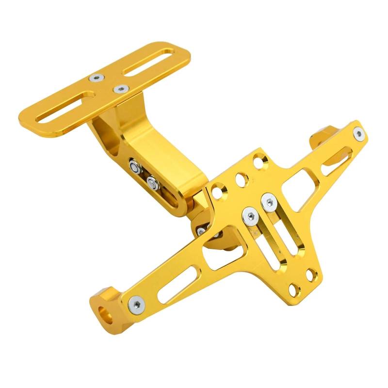 Kennzeichenhalter Passend für KTM Duke 125 200 390 690 790 990 1090 1190 1290 Motorrad Einstellbare hintere Kennzeichenhalterhalterung Nummernschild Rahmen(Gold) von CQJJXKYC