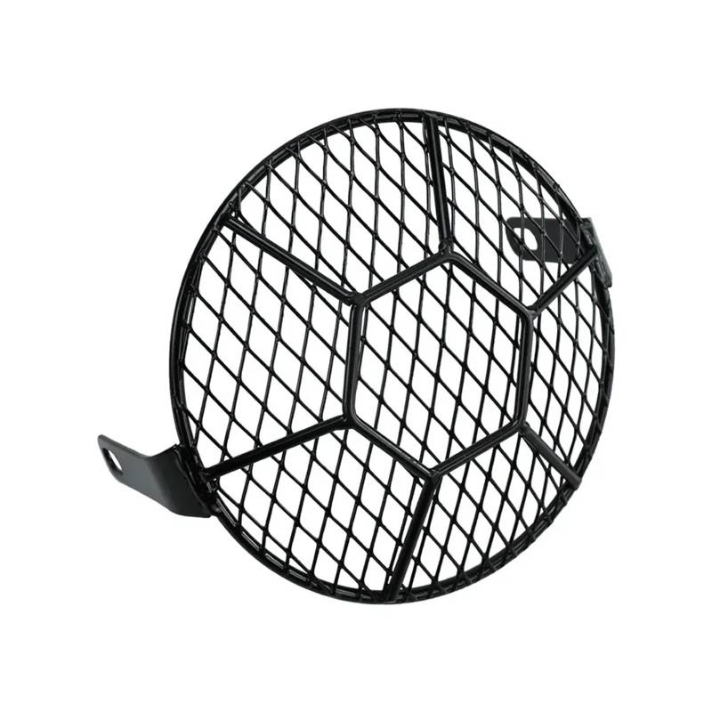 Scheinwerfer Lampe Abdeckung 6,3 ''Seitenmontage Scheinwerfer Runde Grillabdeckung Schwarze Vintage LED-Maske Passend für Harley Cafe Racer Touring Sportster(Lamp Cover F) von CQJJXKYC