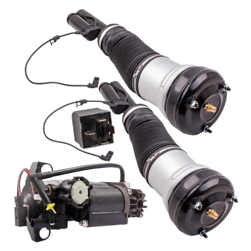 CQLJY 220320104 3-teilige Luftfederung vorne Stoßdämpfer mit Pumpe Airmatic mit Elektrik Kompatibel for Mercedes-Benz S-Klasse W211 W219 W220 4Maitc RWD 2000-2006, Vordere Federbeine von CQLJY