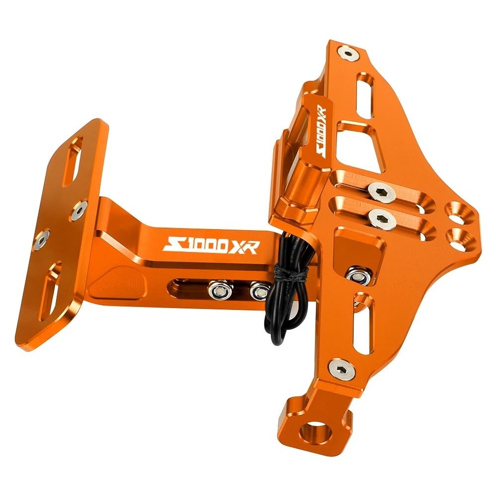 CQNEUDKPI Motorrad-Kennzeichenhalter für B & M&W S1000XR S 1000 XR 2013-2023, Motorrad-Flügelentferner, verstellbarer Nummernschildhalter, Drehsignal (10) von CQNEUDKPI