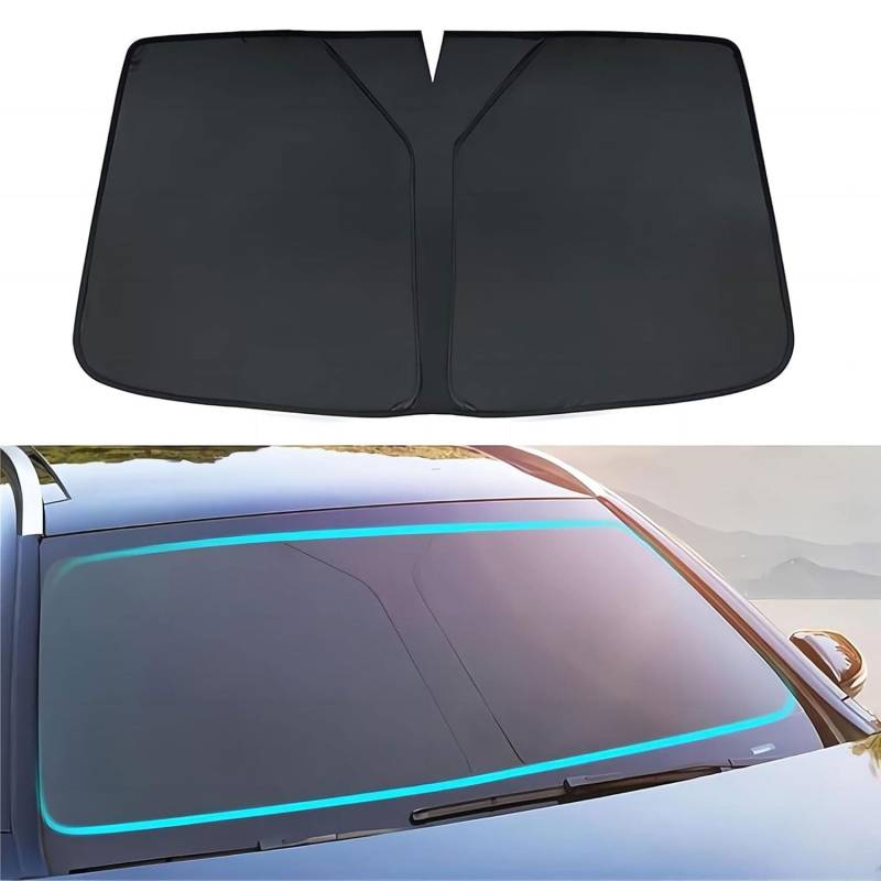 Sonnenschutz Auto Frontscheibe für Alfa Romeo Giulietta (Type 940) 2015 2016 2017 2018 2019 2020, Auto Sonnenschutz Frontscheibe Sonnenblende Faltbar Innen UV-Schutz Auto Zubehör,Black von CQNYFDC