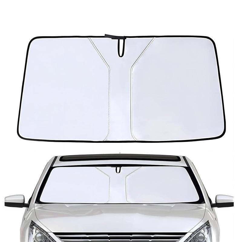 Sonnenschutz Auto Frontscheibe für Audi A6 Avant C8 2023 2024, Auto Sonnenschutz Frontscheibe Sonnenblende Faltbar Innen UV-Schutz Auto Zubehör,White von CQNYFDC