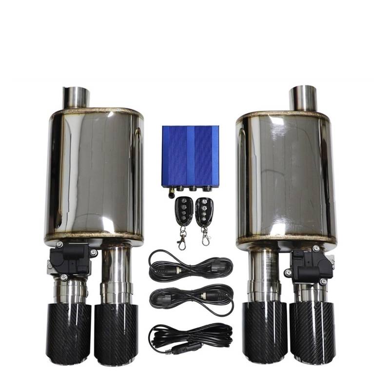 Auspuffblende 1 Bis 2 Stück Auto-Auspuffanlage Elektrische Ventilsteuerung Auspuffrohr-Kit Einstellbarer Ventilwinkel Carbon-Spitze Endrohr(51MM) von CQRBNE