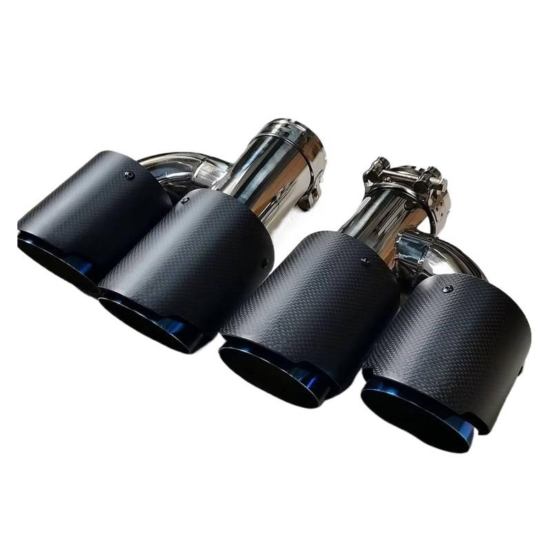 Auspuffblende 1 Paar Auspuffanlage Schalldämpferrohr Universal H Typ Dual Outlet Schwanz Ende Rohre Endrohr(57MM IN 101MM OUT) von CQRBNE