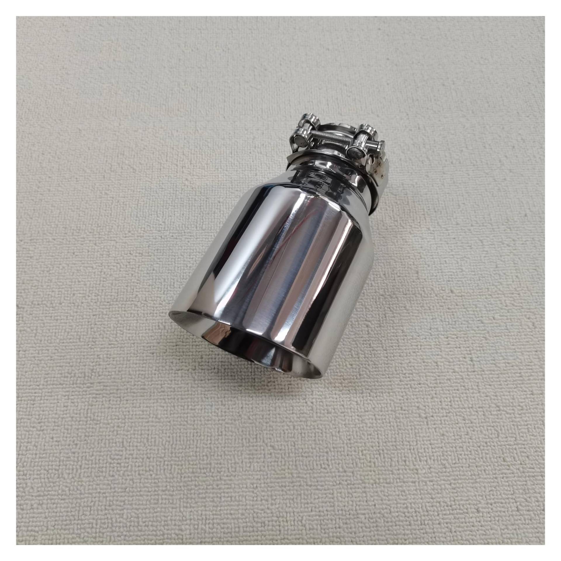 Auspuffblende 1 Stück 304 Silber Edelstahl Auspuffanlage Schalldämpfer Rohr Endkegel Für Randauslass Universal Auspuffrohr Endrohr(76MM IN 101MM OUT) von CQRBNE