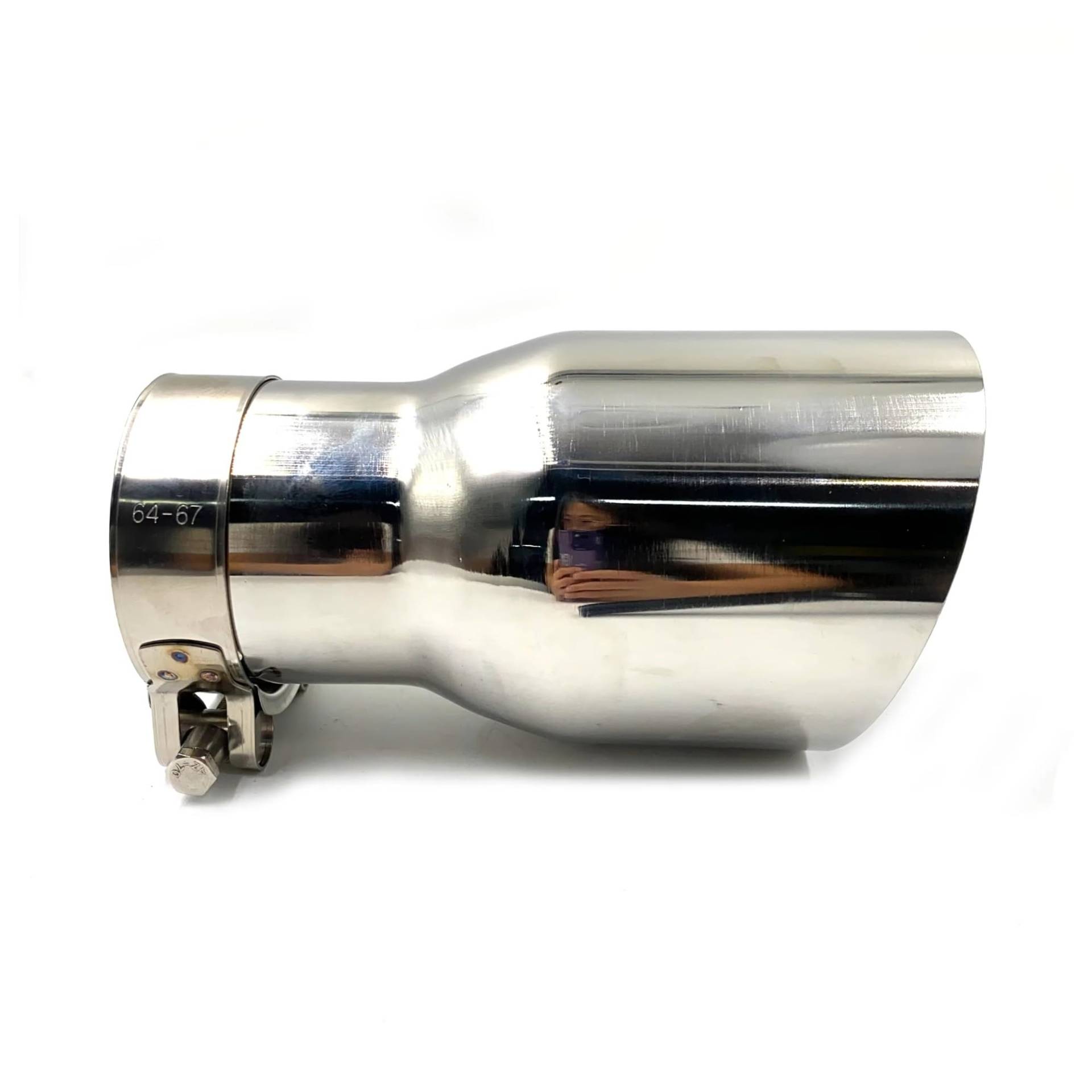 Auspuffblende 1 Stück Auto Auspuff Endrohr Helle Edelstahl Bevel Für Rand Shinny Schalldämpfer Spitze Endrohr(70mm in-89mm out) von CQRBNE