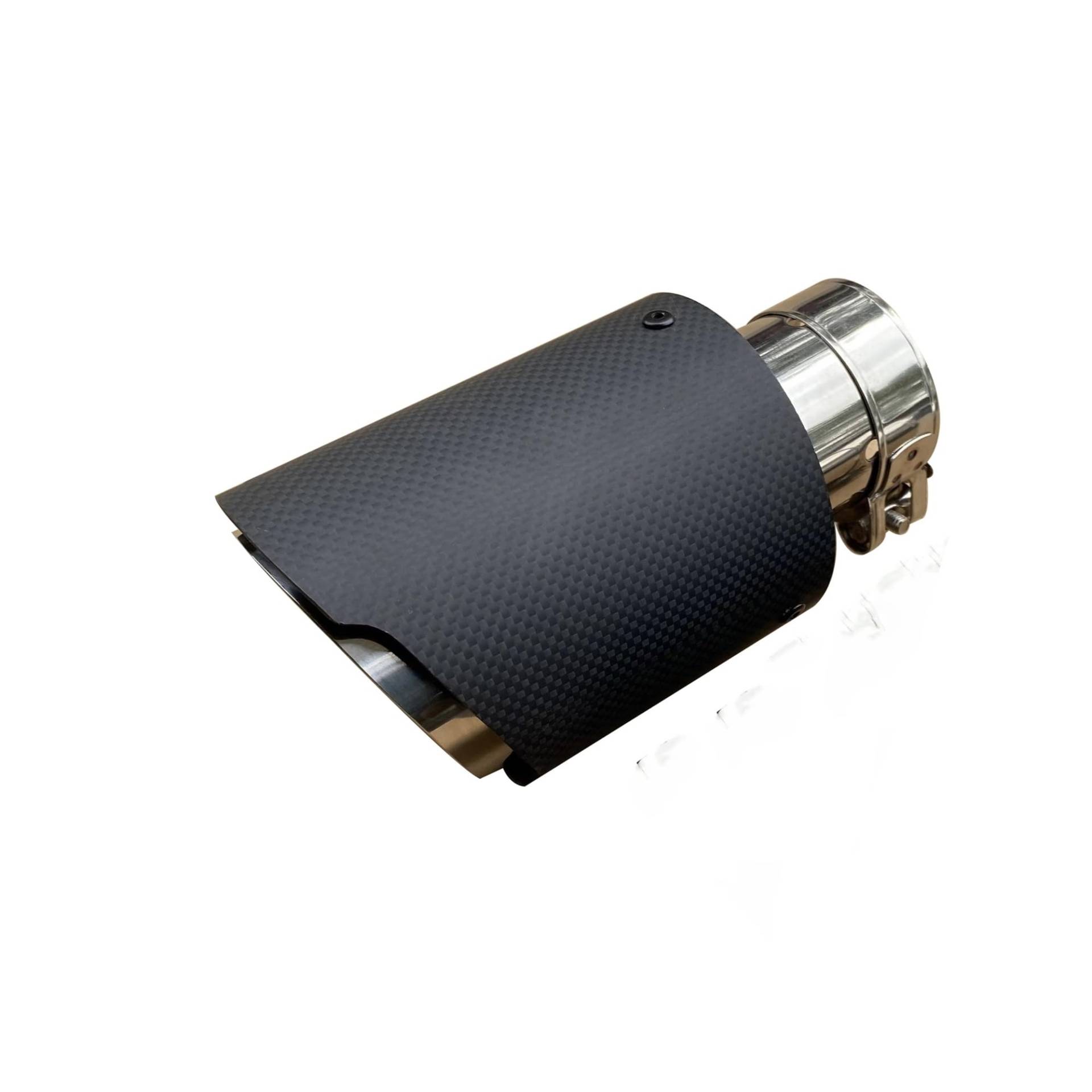 Auspuffblende 1 Stück Automotive Universal Edelstahl Auspuffrohr Schalldämpfer Carbon Fiber Trim Endrohr Auspuff Spitze Auspuff Spitze Endrohr(54mm IN-89mm OUT) von CQRBNE