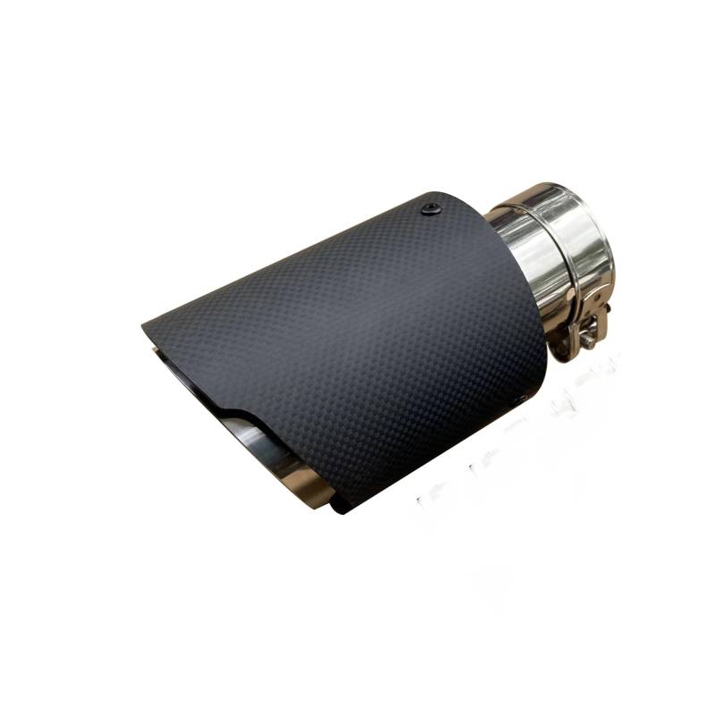 Auspuffblende 1 Stück Automotive Universal Edelstahl Auspuffrohr Schalldämpfer Carbon Fiber Trim Endrohr Auspuff Spitze Auspuff Spitze Endrohr(54mm IN-89mm OUT) von CQRBNE