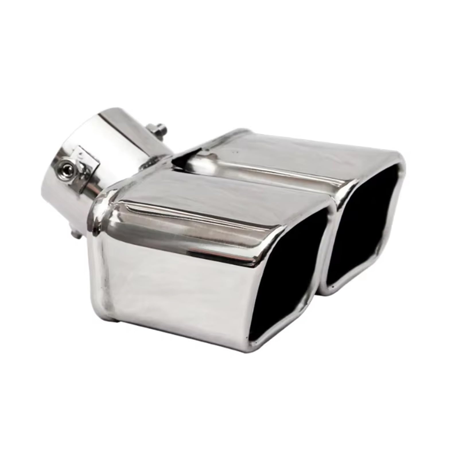 Auspuffblende 1 Stück Dual Outlet Auto Auspuff Spitze Düse Edelstahl Auspuff Spitze Schalldämpfer Schwanz Doppel Rohr Rohr Spitze Universal Endrohr(Square Curved) von CQRBNE
