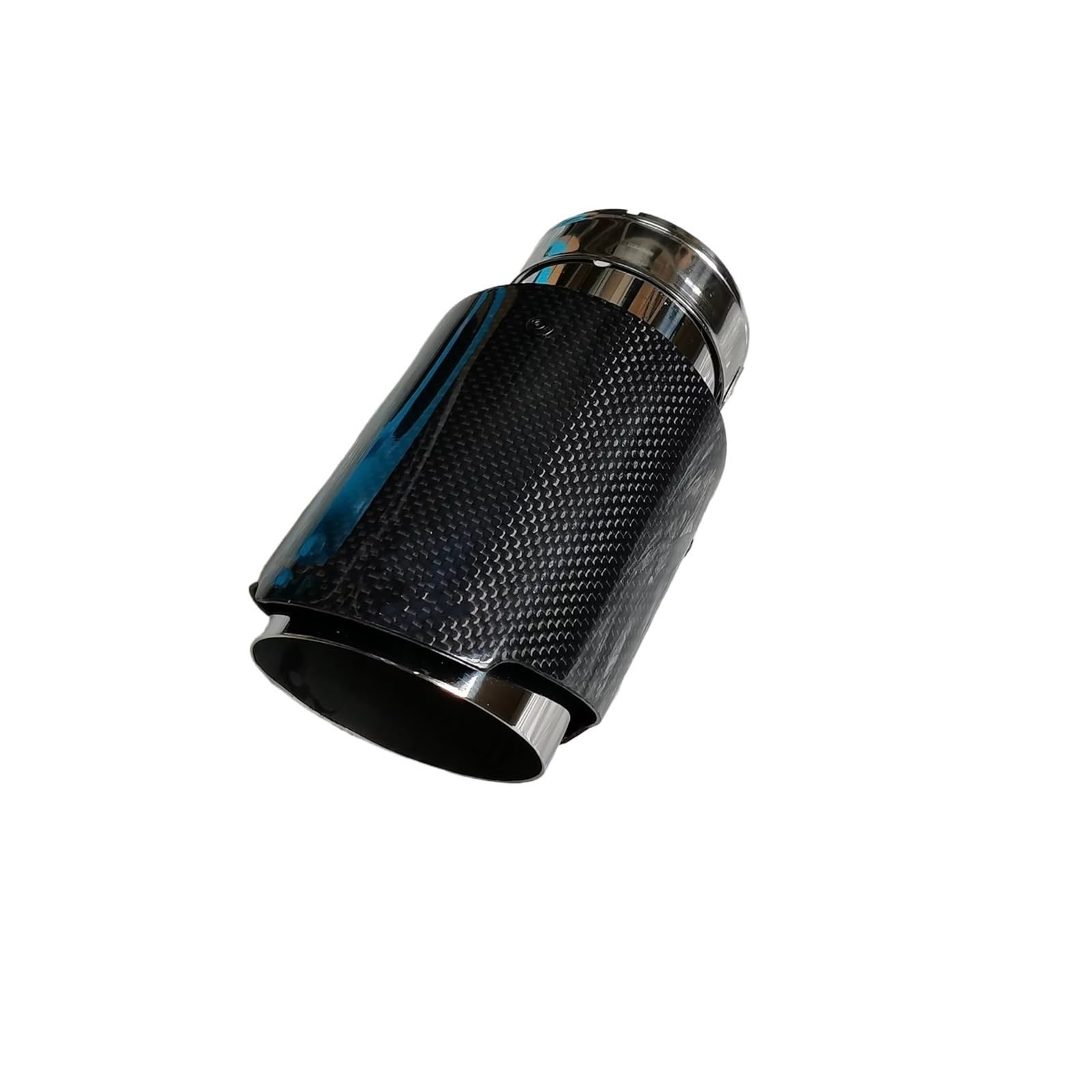 Auspuffblende 1 Stück Einzelauto-Auspuffspitze Edelstahlrohr Glänzend Kohlefaser Universal-Auspuffanlage Schalldämpfer Endrohr Endrohr(60mm in-101mm out) von CQRBNE