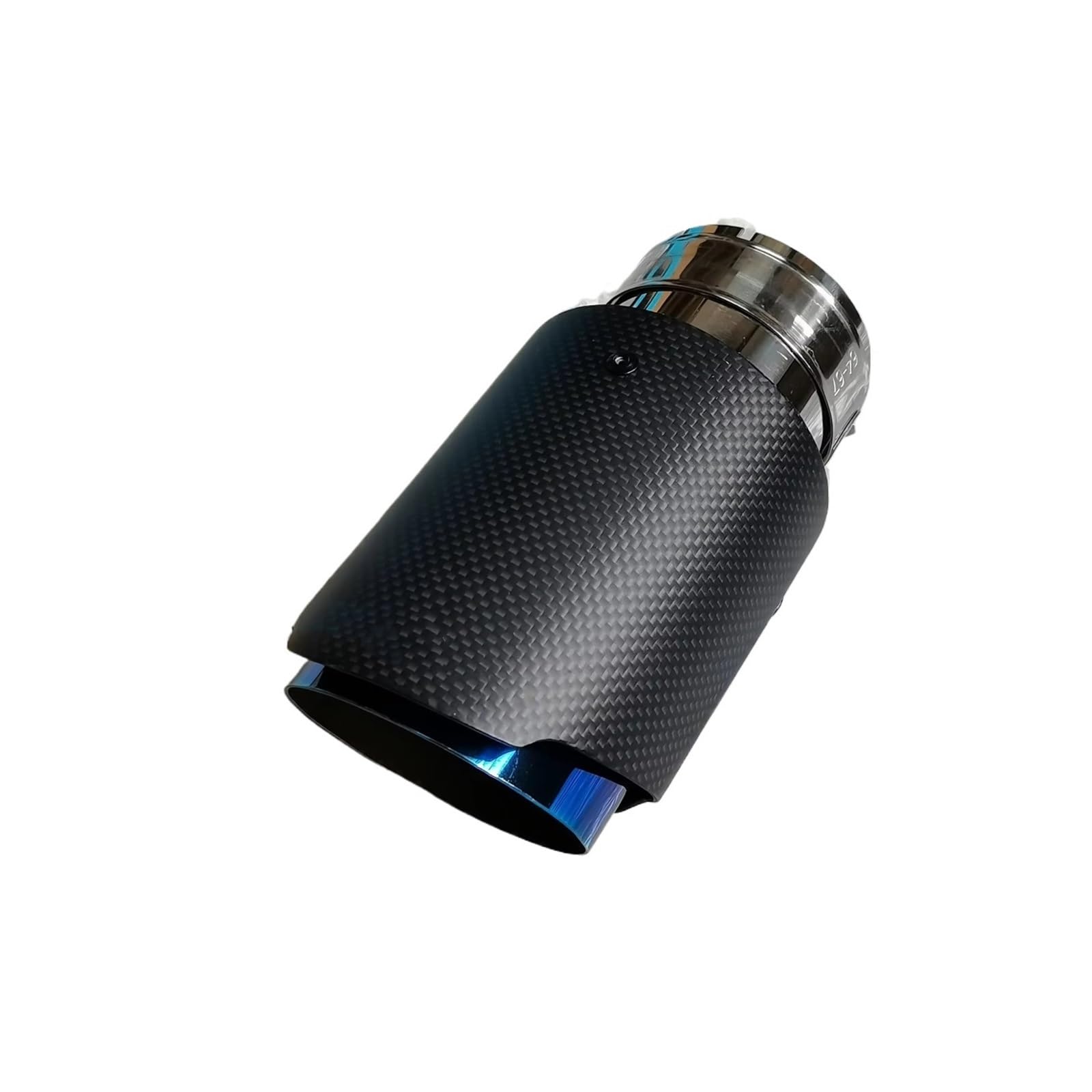 Auspuffblende 1 Stück Einzelauto-Auspuffspitzen Blau Edelstahlrohr Matt Carbon Fiber Tail End Schalldämpfer Endrohr Für Universal Endrohr(57MM IN 76MM OUT) von CQRBNE