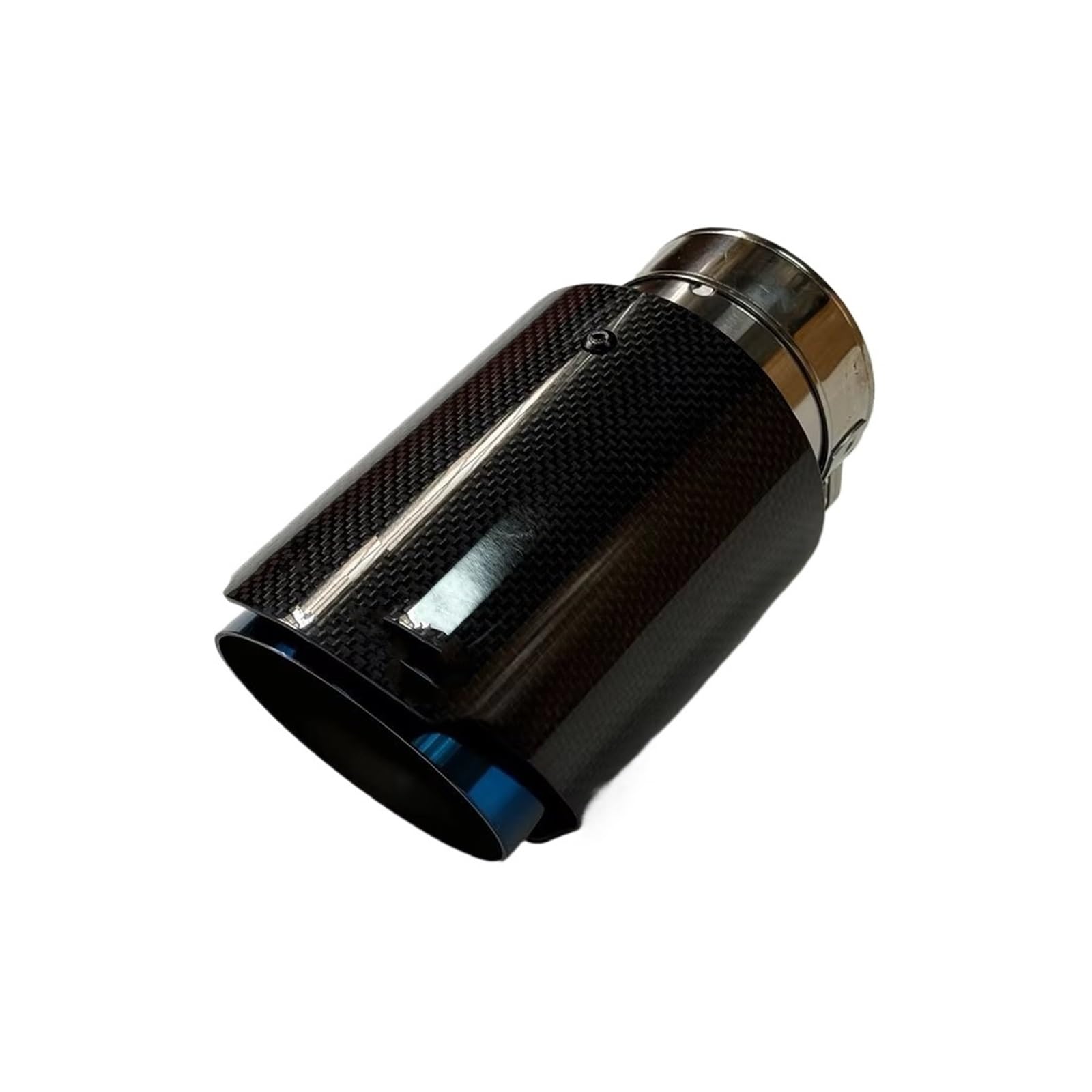 Auspuffblende 1 Stück Einzelauto-Auspuffspitzen Blaues Rohr Glänzend Echtkohlefaser-Endschalldämpfer-Endrohr Für Universal Endrohr(ID 57MM-OD 76MM) von CQRBNE