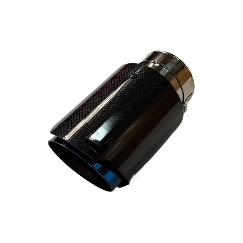 Auspuffblende 1 Stück Einzelauto-Auspuffspitzen Blaues Rohr Glänzend Echtkohlefaser-Endschalldämpfer-Endrohr Für Universal Endrohr(ID 57MM-OD 76MM) von CQRBNE