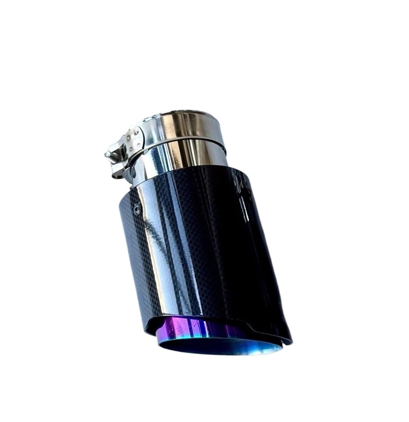 Auspuffblende 1 Stück Einzelauto-Auspuffspitzen Düsen Blau/Lila Rohr Glänzend Echt Carbon Fiber Endrohr Schalldämpfer Spitzen Endrohr(ID 63MM-OD 76MM) von CQRBNE