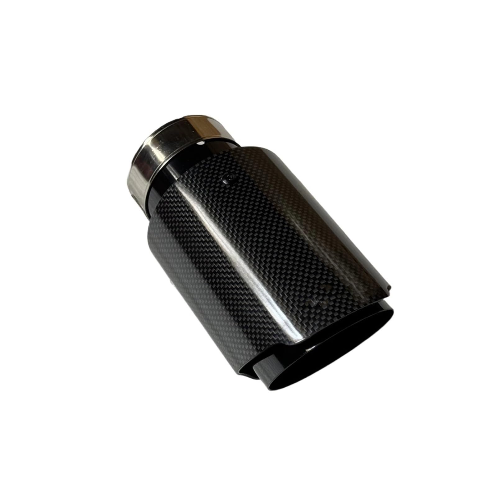 Auspuffblende 1 Stück Einzelauto-Auspuffspitzen Schwarzes Rohr Glänzend Carbon Fiber Tail End Schalldämpfer Endrohr Für Universal Endrohr(48MM IN 76MM OUT) von CQRBNE