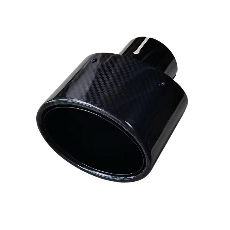 Auspuffblende 1 Stück Oval Carbon Fiber Curly Auspuff Spitze Düse Universal Auto Edelstahl Endrohr Schalldämpfer Rohr Endrohr(ID 54MM-OD 130MM) von CQRBNE
