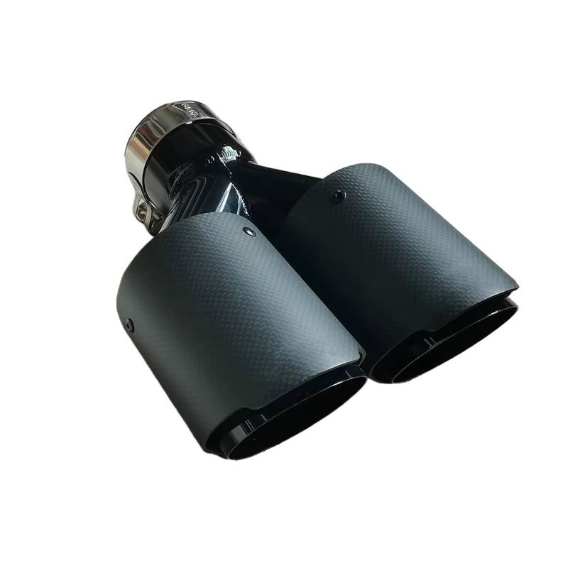 Auspuffblende 1 Stück Remus Dual Matte Carbon Fiber Schalldämpfer Rohr Y Form Dual Outlet Auspuff Spitze Schalldämpfer Düse Universal Endrohr(48MM IN 76MM OUT) von CQRBNE