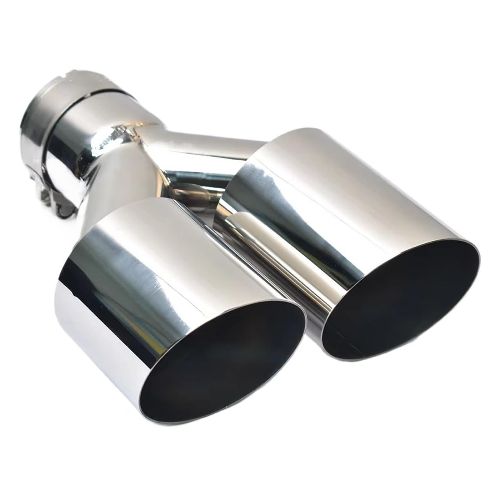 Auspuffblende 1-teiliger Doppelschalldämpfer, Universelle Linke Oder Rechte Seite, Glänzender Abgewinkelter Auspuff Aus Edelstahl Endrohr(IN 54MM OUT 89MM) von CQRBNE