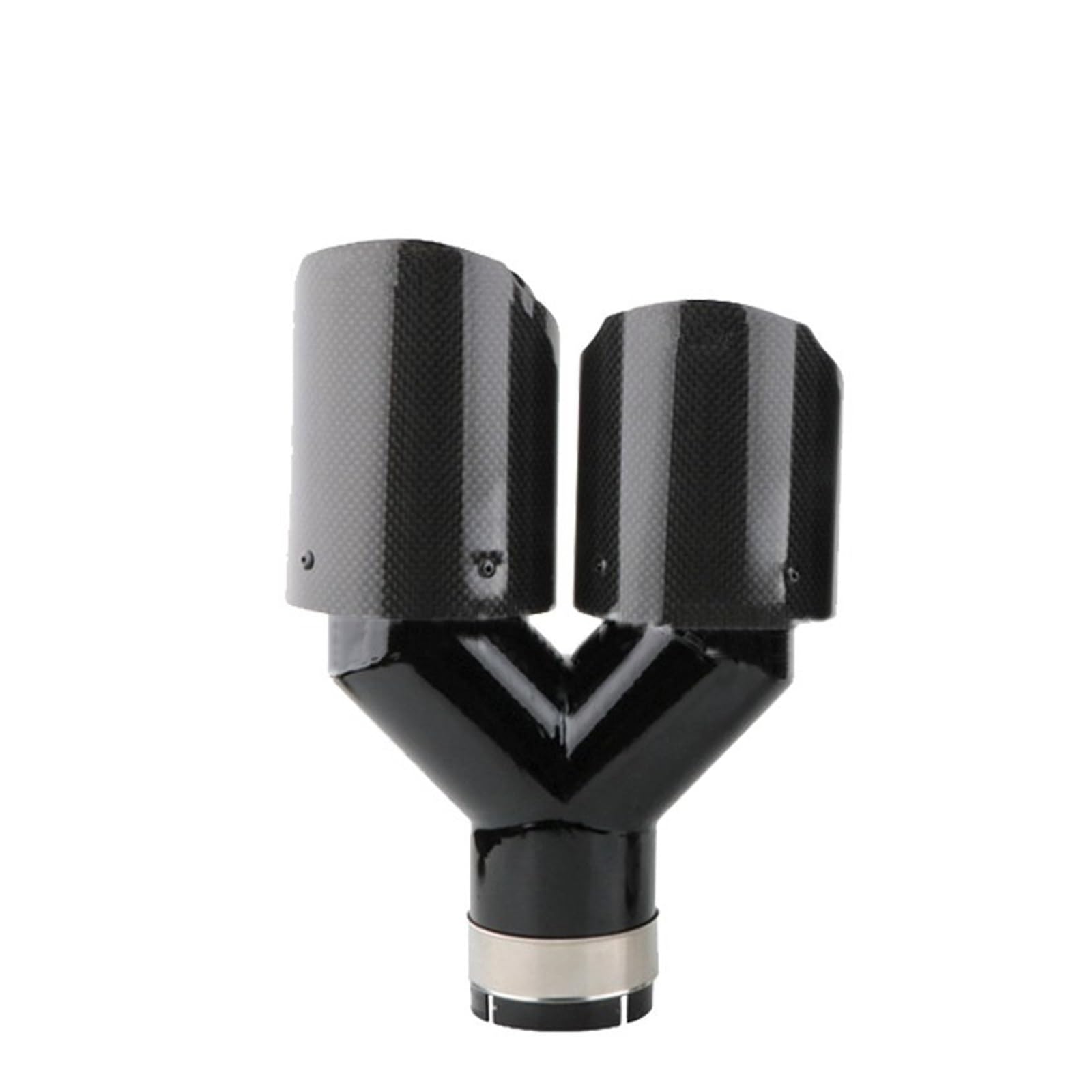 Auspuffblende 63 Mm Schalldämpfer Auspuff Universal Carbon Fiber Auspuffspitzen Y-Form Doppelauspuffspitze Edelstahl Auspuffschalldämpfer Endrohr(1right) von CQRBNE
