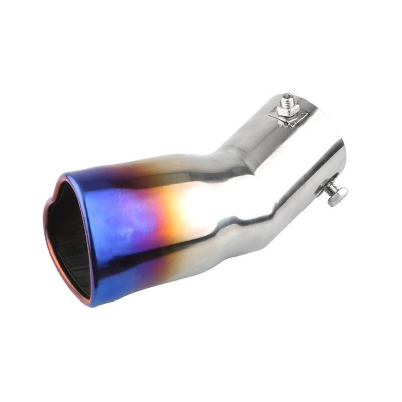 Auspuffblende Auto Herzform Stil Auto 2,5 Zoll Edelstahl Silber Bunte Auspuffspitzen Schalldämpfer Endrohr Endrohr(Burnt Blue bent) von CQRBNE
