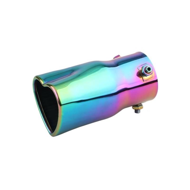 Auspuffblende Auto Herzform Stil Auto 2,5 Zoll Edelstahl Silber Bunte Auspuffspitzen Schalldämpfer Endrohr Endrohr(Colorful straight) von CQRBNE