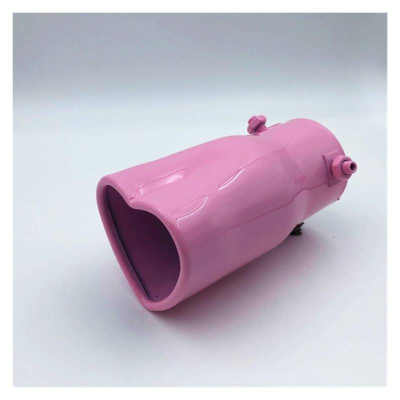 Auspuffblende Auto Herzform Stil Auto 2,5 Zoll Edelstahl Silber Bunte Auspuffspitzen Schalldämpfer Endrohr Endrohr(Pink straight) von CQRBNE