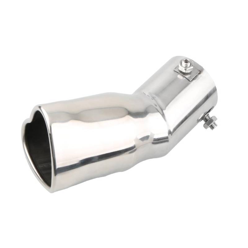 Auspuffblende Auto Herzform Stil Auto 2,5 Zoll Edelstahl Silber Bunte Auspuffspitzen Schalldämpfer Endrohr Endrohr(Silver bent) von CQRBNE