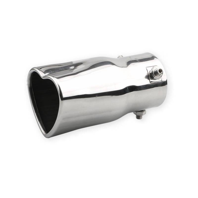 Auspuffblende Auto Herzform Stil Auto 2,5 Zoll Edelstahl Silber Bunte Auspuffspitzen Schalldämpfer Endrohr Endrohr(Silver straight A) von CQRBNE