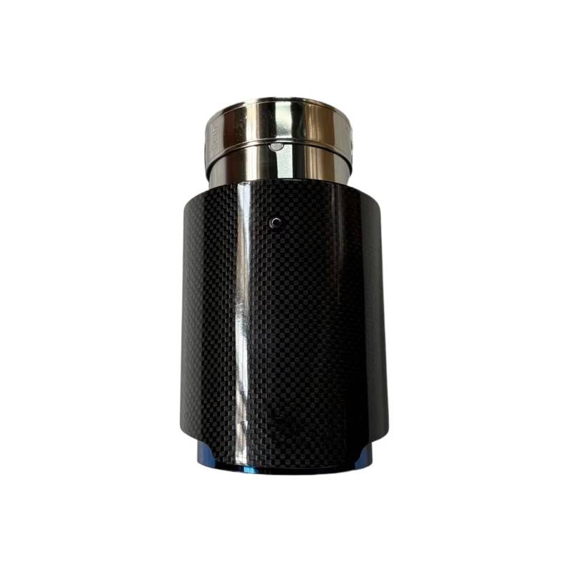 Auspuffblende Einzelne Auto-Auspuffspitze Blau Edelstahl Rohr Auspuffanlage Schalldämpfer Endrohr Universal 1 Stück Endrohr(70MM IN 101MM OUT) von CQRBNE