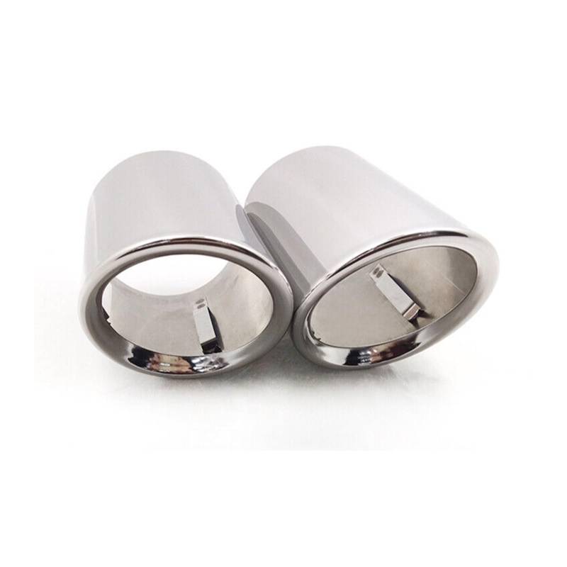 Auspuffblende Für A1 A3 A4 A6 Q3 Q5 Q7 Edelstahl Auto Auspuffblende Endrohrblende 2-teilige Auspuffschalldämpferspitzen Endrohr(Silver A) von CQRBNE