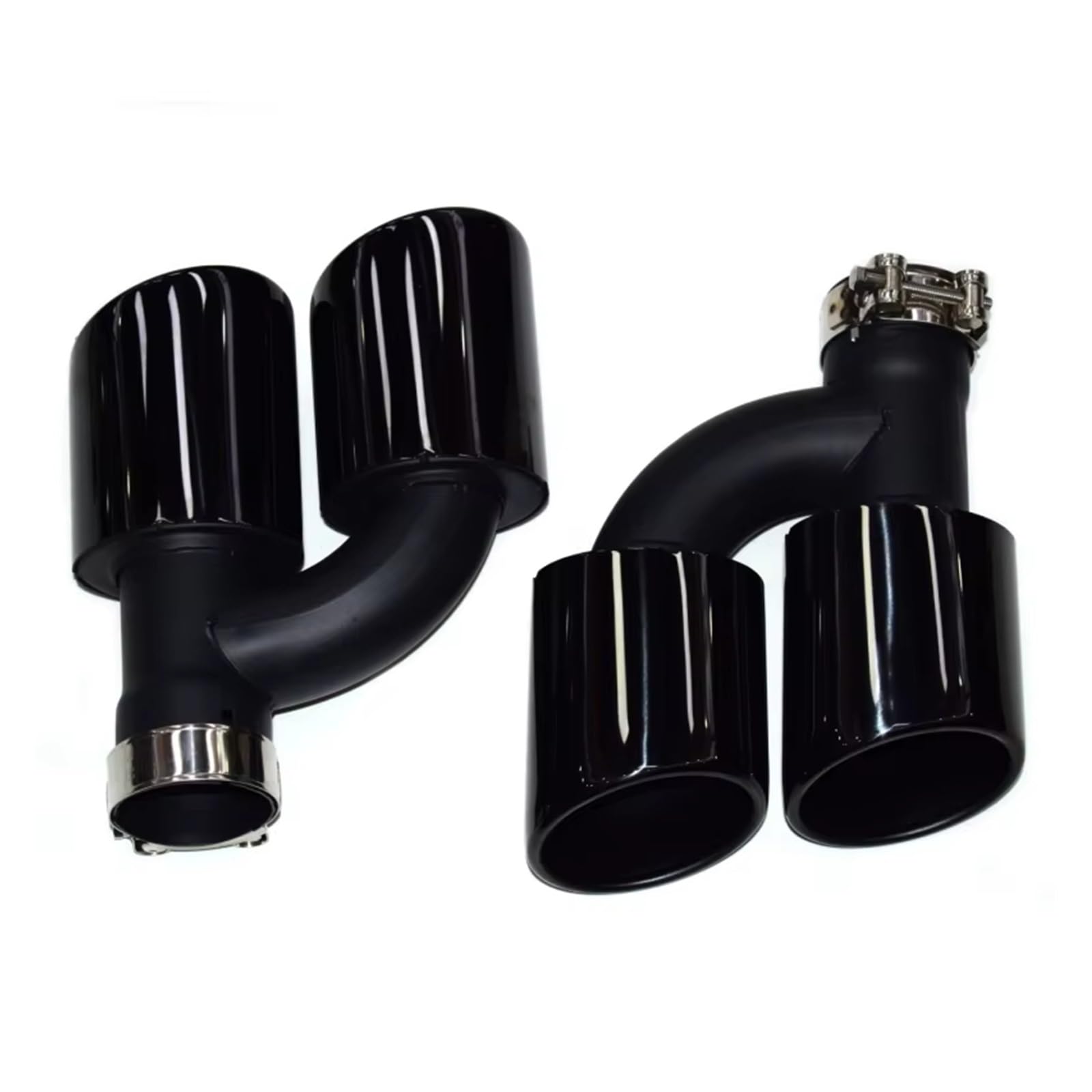 Auspuffblende Für A4 A5 A6 A7 Bis S4 S5 S6 S7 Schwarze Schalldämpferspitze 60mm Düse 2-teiliges Dual Out Auto-Hinteres Auspuffrohr Endrohr(Schwarz) von CQRBNE
