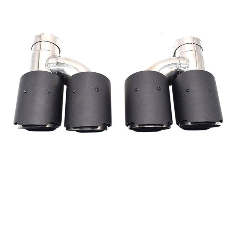 Auspuffblende Für A4 A5 A6 A7 Carbon Fiber Quad Endrohr Auspuff Retrofit S4 S5 S6 S7 Edelstahl Schwarz Schalldämpfer Spitze Düse Endrohr(Carbon fiber A) von CQRBNE