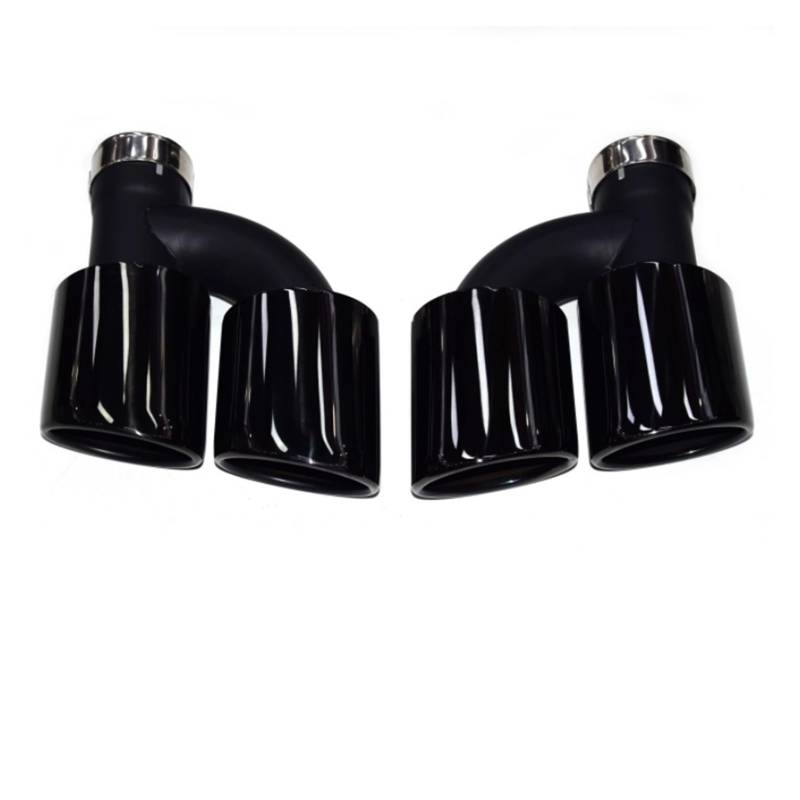 Auspuffblende Für A4 A5 A6 A7 Carbon Fiber Quad Endrohr Auspuff Retrofit S4 S5 S6 S7 Edelstahl Schwarz Schalldämpfer Spitze Düse Endrohr(Schwarz) von CQRBNE