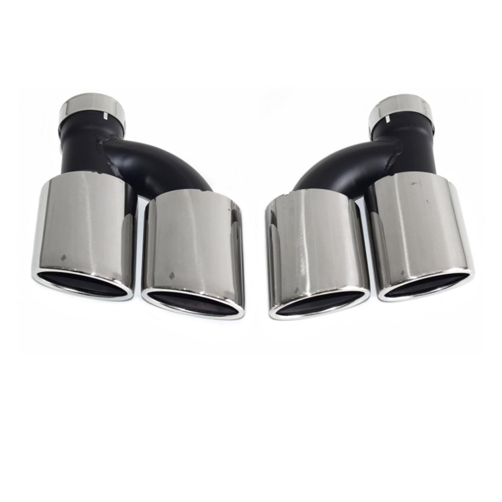 Auspuffblende Für A4 A5 A6 A7 Carbon Fiber Quad Endrohr Auspuff Retrofit S4 S5 S6 S7 Edelstahl Schwarz Schalldämpfer Spitze Düse Endrohr(Silber) von CQRBNE