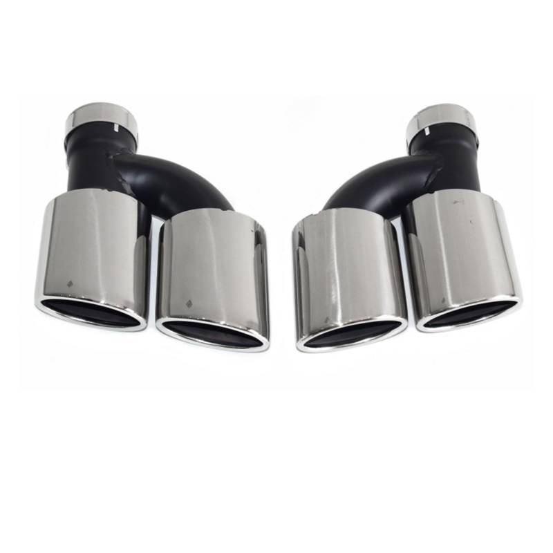 Auspuffblende Für A4 A5 A6 A7 Carbon Fiber Quad Endrohr Auspuff Retrofit S4 S5 S6 S7 Edelstahl Schwarz Schalldämpfer Spitze Düse Endrohr(Silber) von CQRBNE