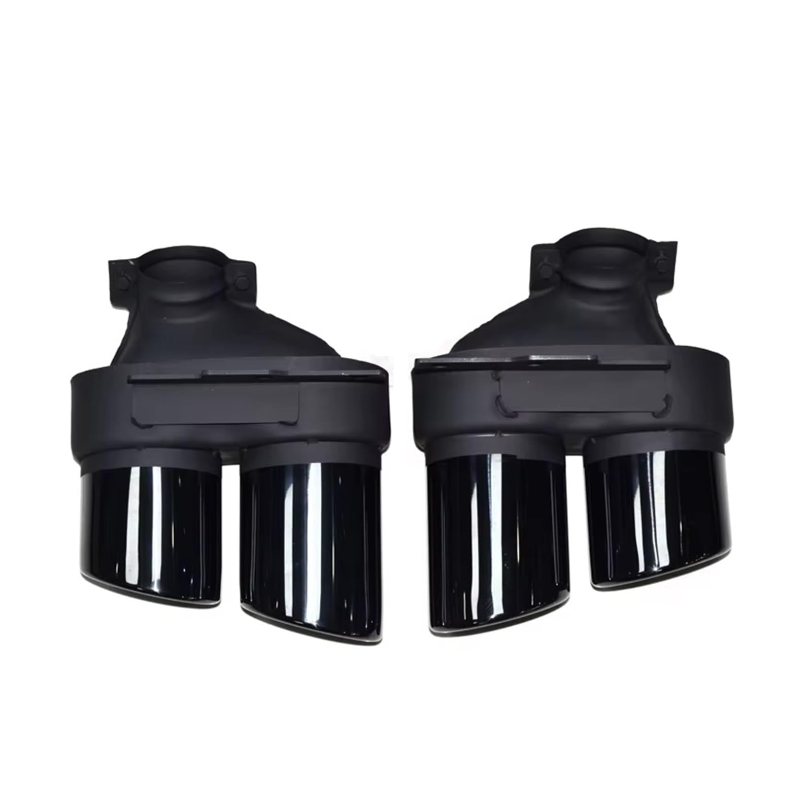 Auspuffblende Für A6 C8 2019 2020 2021 Up S6 Look Quad Schalldämpfer Spitze Auspuffrohr Endrohr Düse Tuning Auto Auspuffspitze Endrohr(Schwarz) von CQRBNE