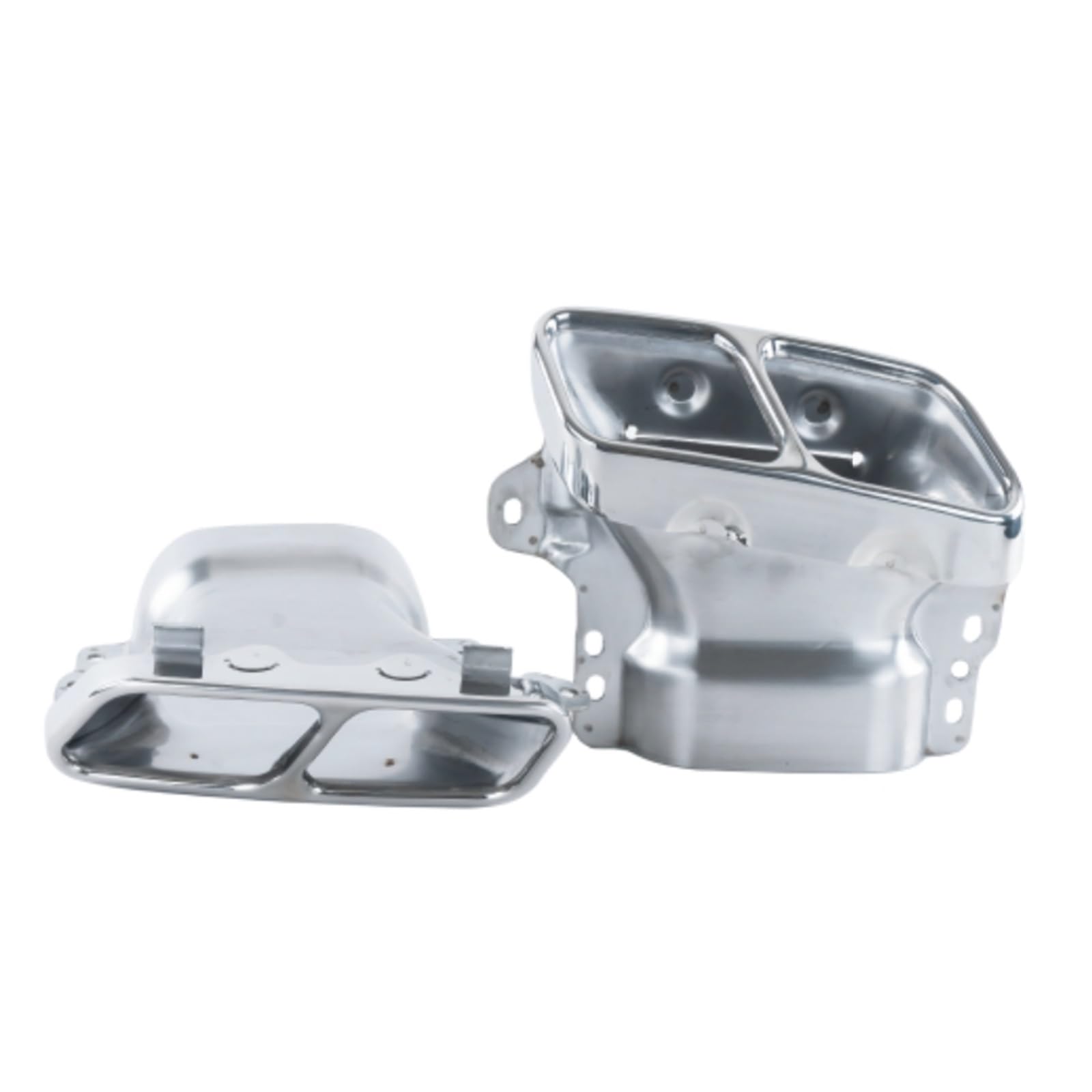 Auspuffblende Für Benz A45 Für CLA45 Für GLA45 Für AMG Square Mouth Endrohr W117 Schalldämpferspitze Edelstahl-Auspuffrohr Endrohr(Silber) von CQRBNE