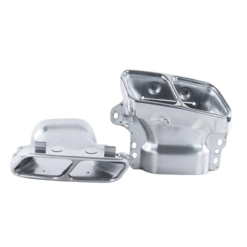 Auspuffblende Für Benz A45 Für CLA45 Für GLA45 Für AMG Square Mouth Endrohr W117 Schalldämpferspitze Edelstahl-Auspuffrohr Endrohr(Silber) von CQRBNE