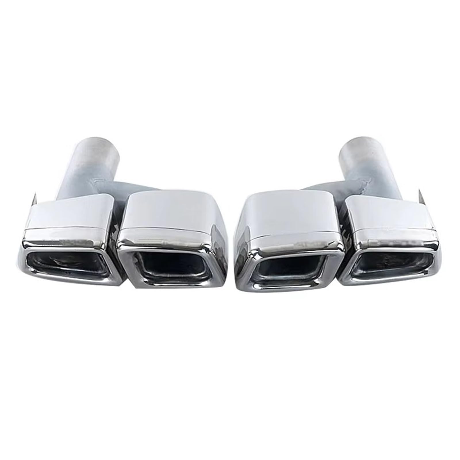 Auspuffblende Für Benz C-Klasse W204 E-Klasse W212 Auspuffrohr Rechteckige Quadratische Öffnung Vier-Outlet-Schalldämpfer-Heckende Endrohr(R silver) von CQRBNE