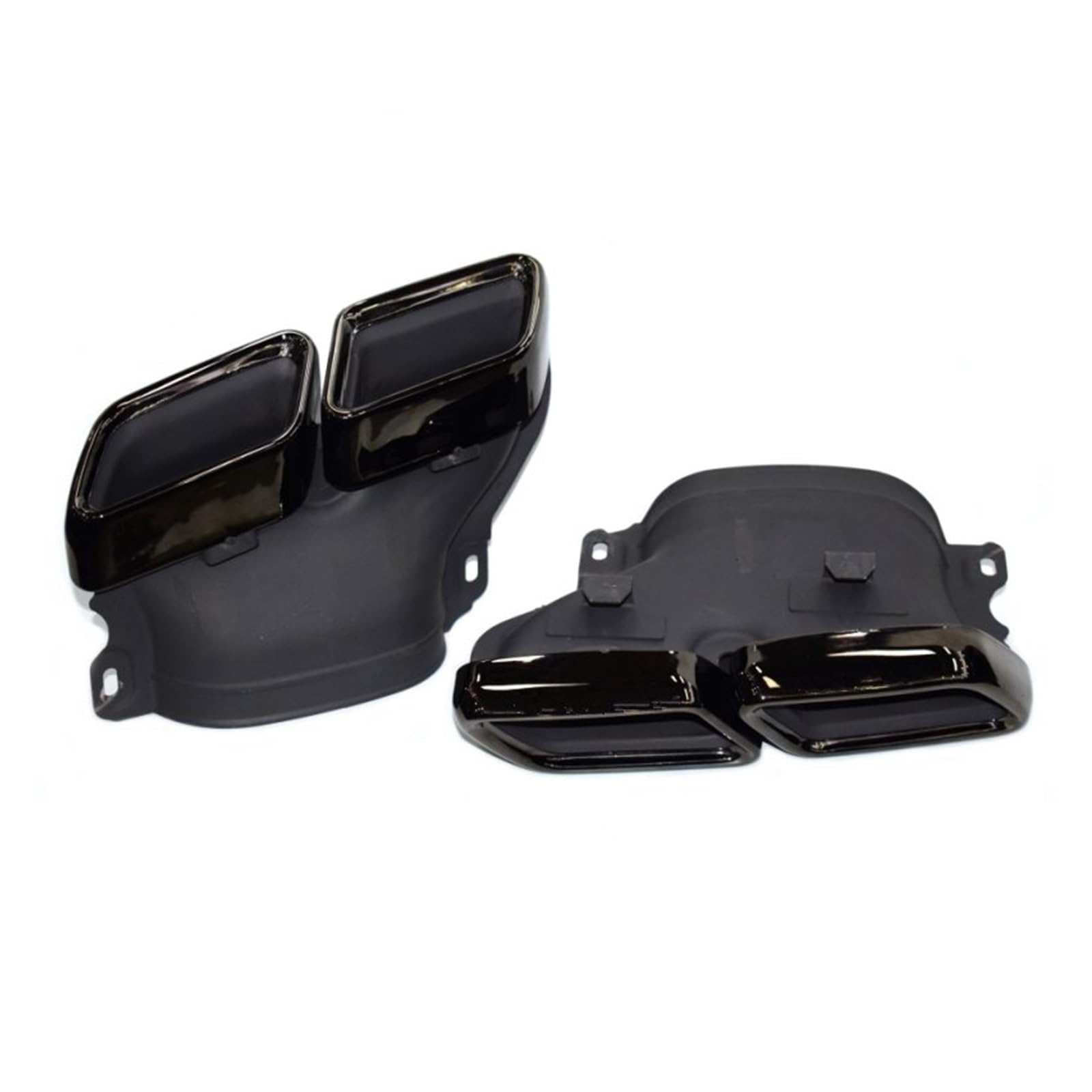 Auspuffblende Für Benz C63 W205 C200 C300 C260 C180 15-18 Jahre Carbon Fiber Für AMG Auspuff Tipps Schalldämpfer Rohr Endrohr(Schwarz) von CQRBNE