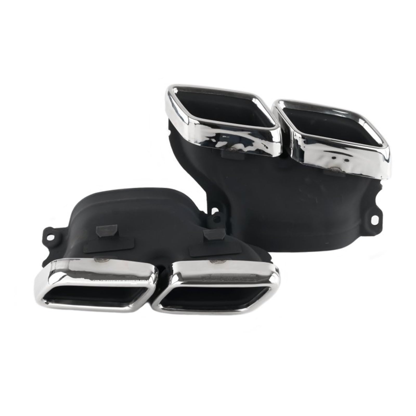 Auspuffblende Für Benz C63 W205 C200 C300 C260 C180 15-18 Jahre Carbon Fiber Für AMG Auspuff Tipps Schalldämpfer Rohr Endrohr(Silber) von CQRBNE