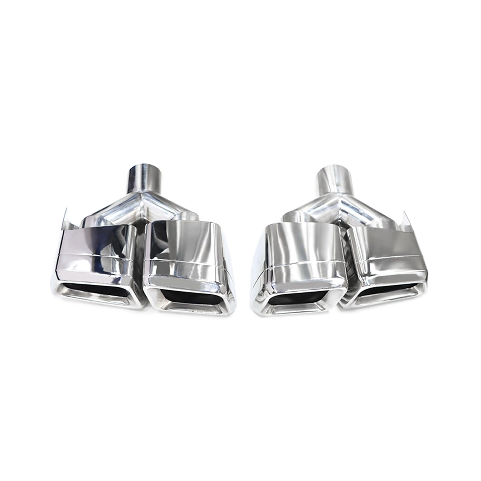 Auspuffblende Für Benz W212 E63 Für CLS W204 Abgasanlage Düse Schalldämpfer Spitze 2 Teile/los Quad Auto Endrohr Endrohr(Y Silver) von CQRBNE