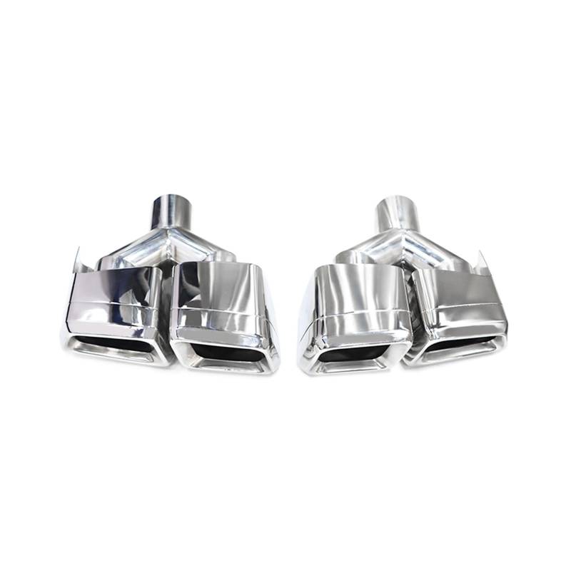 Auspuffblende Für Benz W212 E63 Für CLS W204 Abgasanlage Düse Schalldämpfer Spitze 2 Teile/los Quad Auto Endrohr Endrohr(Y Silver) von CQRBNE