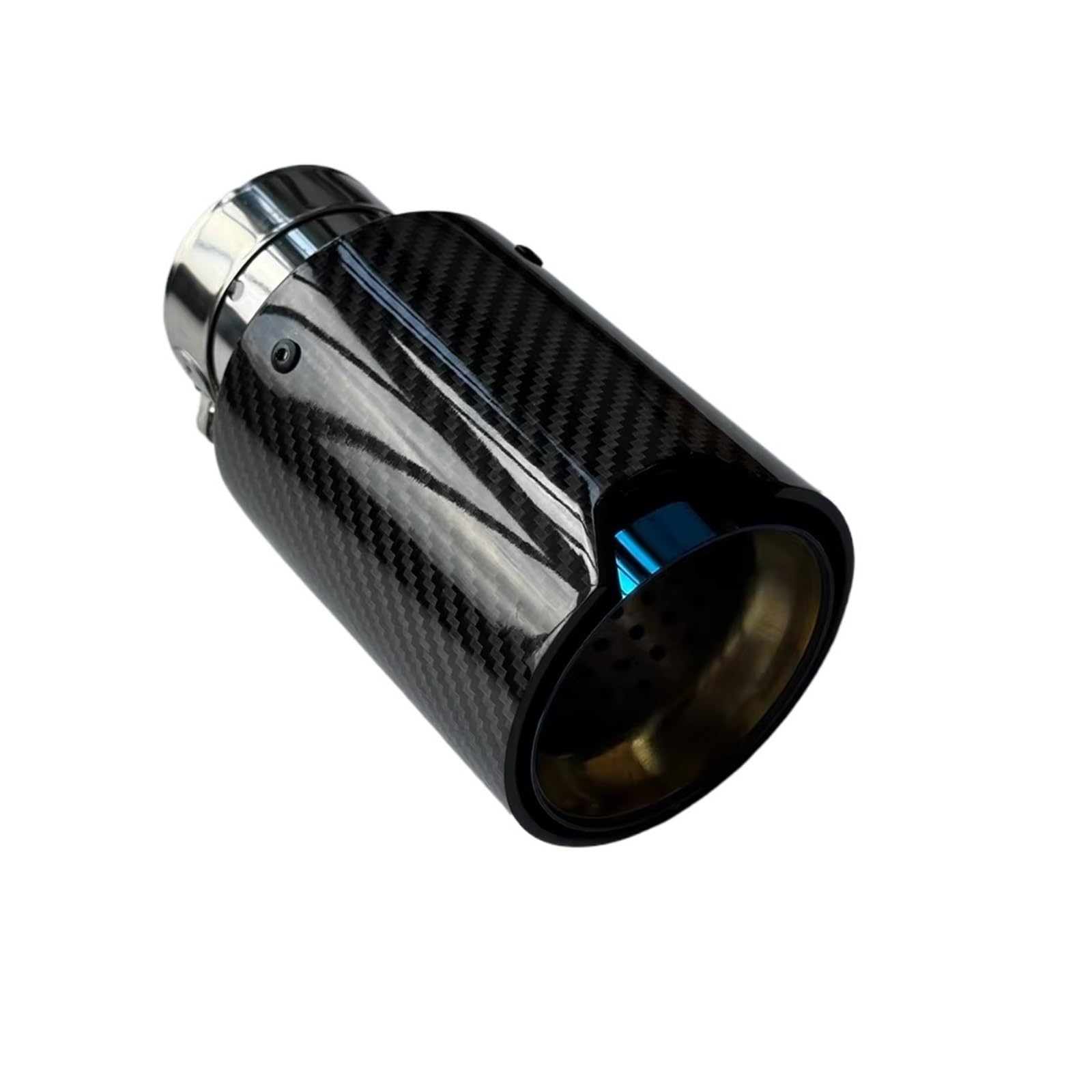 Auspuffblende Für E46 E90 E60 1 Stück Auspuff Tipp Endrohr Schalldämpfer Autos Glänzend Carbon Fiber Blau Edelstahl Auto Werkzeug Endrohr(ID 86MM-OD 93MM) von CQRBNE