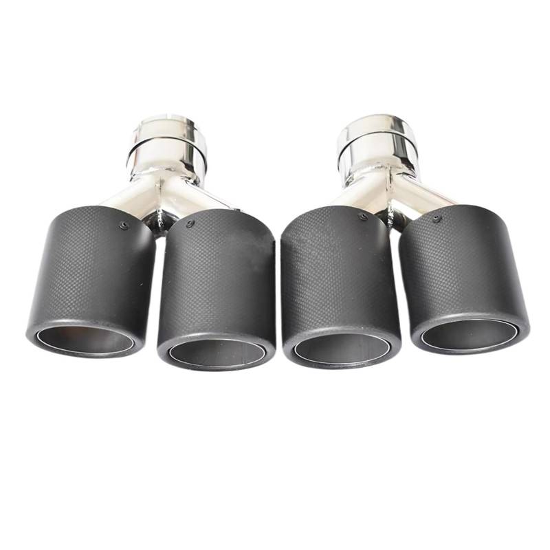 Auspuffblende Für E90 2-teiliges Universal-Dual-Matt-Curly-Carbon-Faser-Auspuffrohr Aus Edelstahl-Schalldämpferrohr Endrohr(IN 54MM OUT 89MM) von CQRBNE