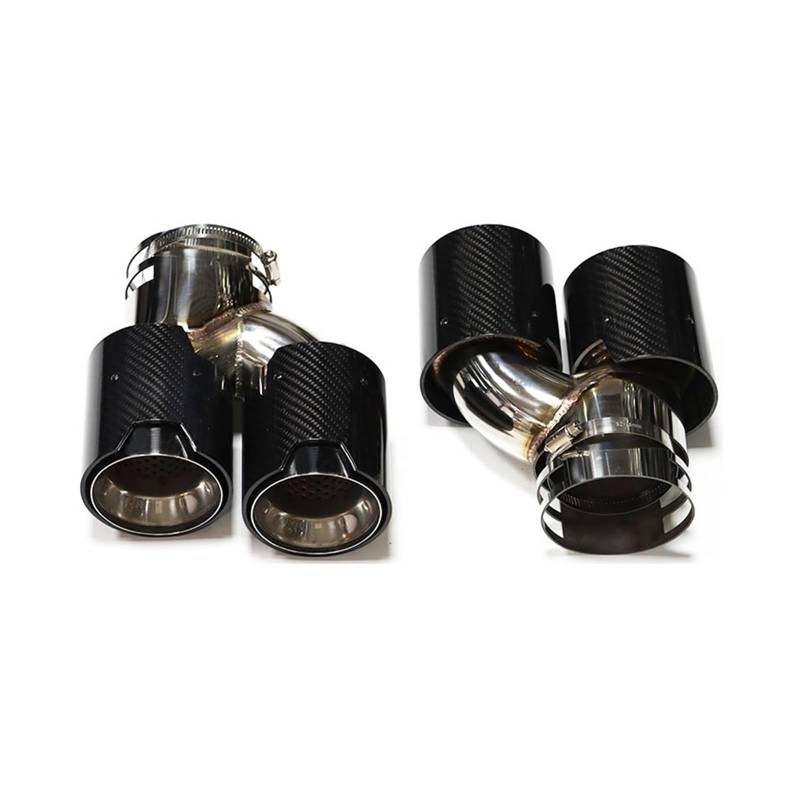Auspuffblende Für G22 G23 G26 M440i 2021 2022+ Dual M Auspuffrohr Schalldämpfer Spitze Auspuffanlage Düse Endrohr Endrohr(Carbon Fiber O) von CQRBNE