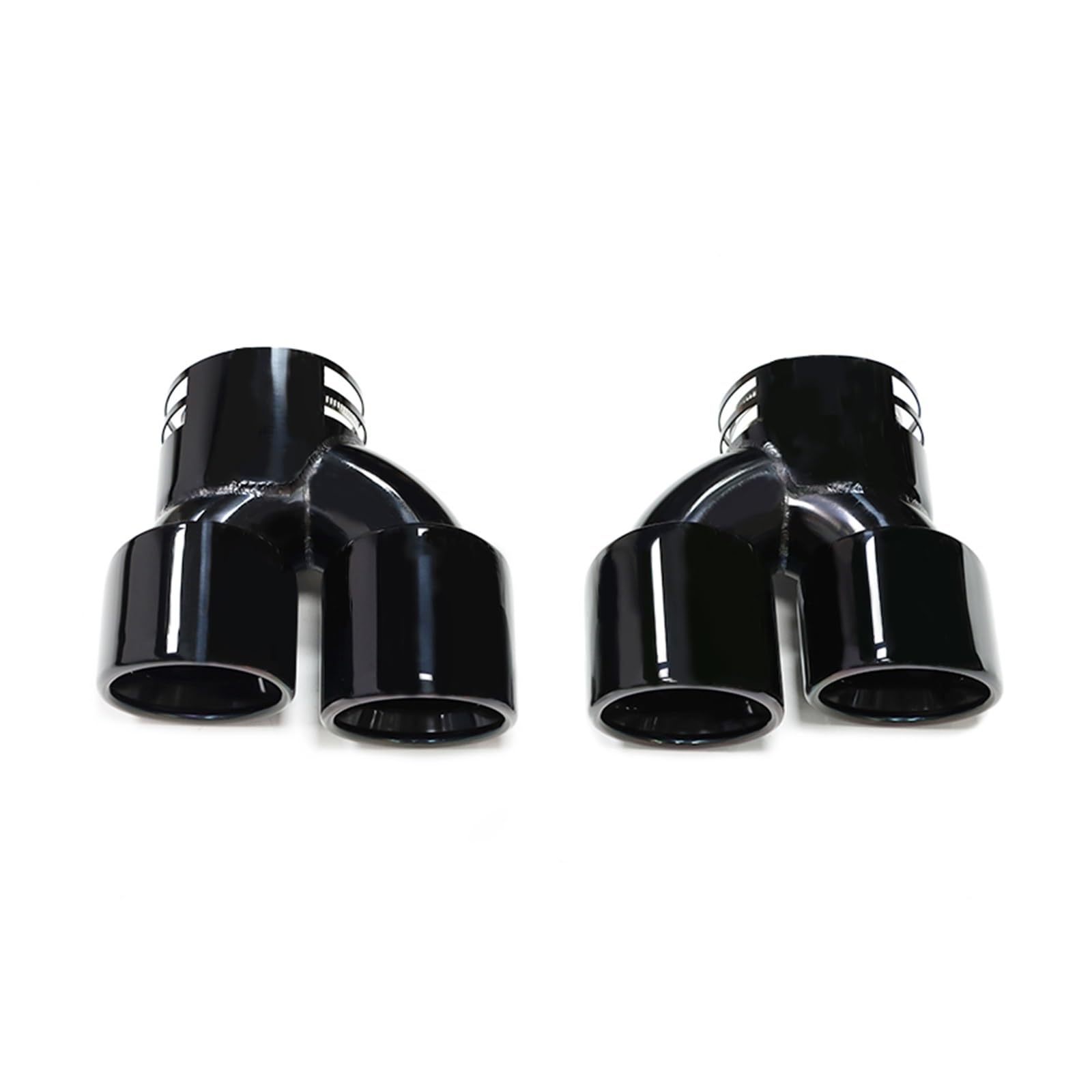 Auspuffblende Für G42 M240i 2020 2021 2022 2023 Clamp Dual Schalldämpfer Spitze Endrohr Düse Auto Quad Auspuff Spitze Endrohr(Black A) von CQRBNE