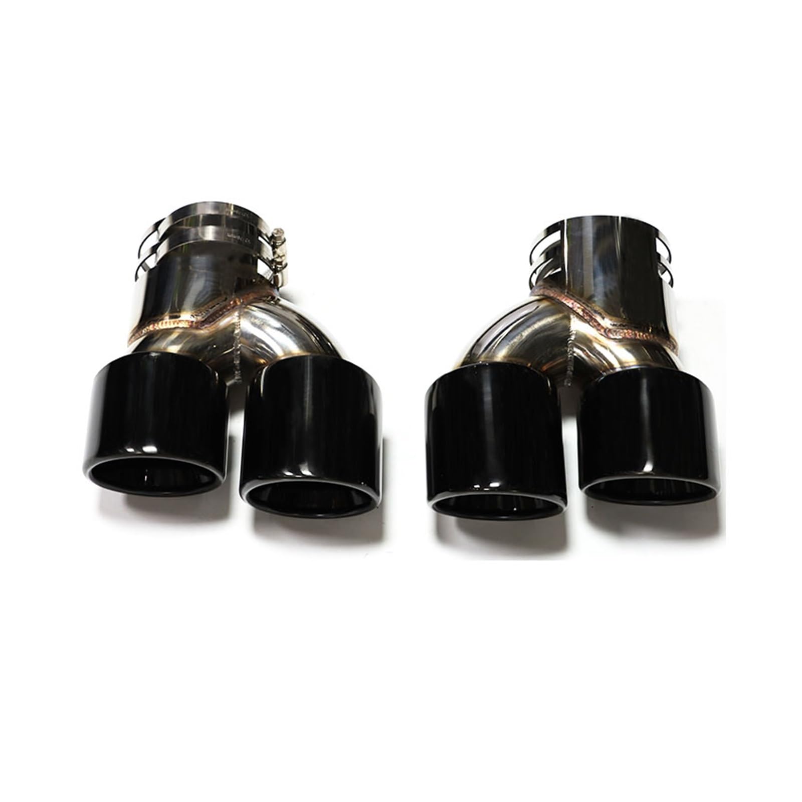 Auspuffblende Für G42 M240i 2020 2021 2022 2023 Clamp Dual Schalldämpfer Spitze Endrohr Düse Auto Quad Auspuff Spitze Endrohr(Black B) von CQRBNE